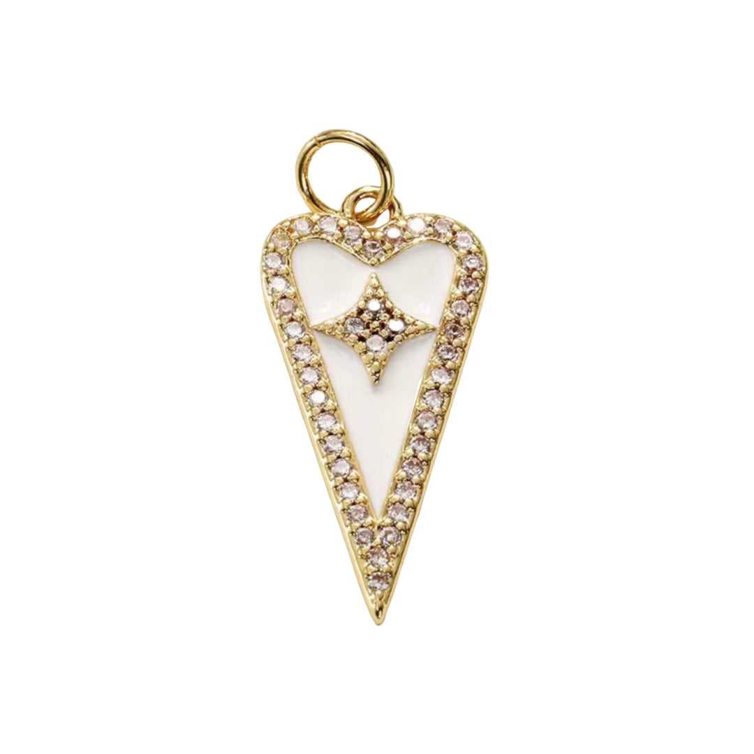 White Heart Charm
