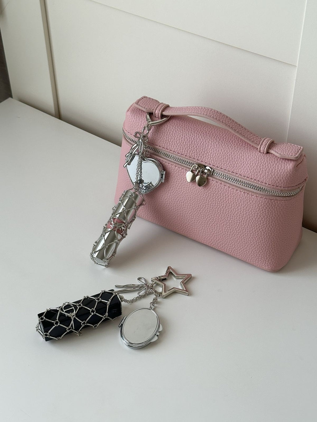 Oval Mirror | Lipstick Keychain