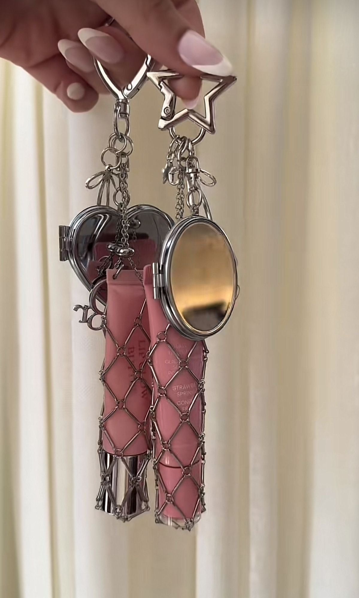 Oval Mirror | Lipstick Keychain