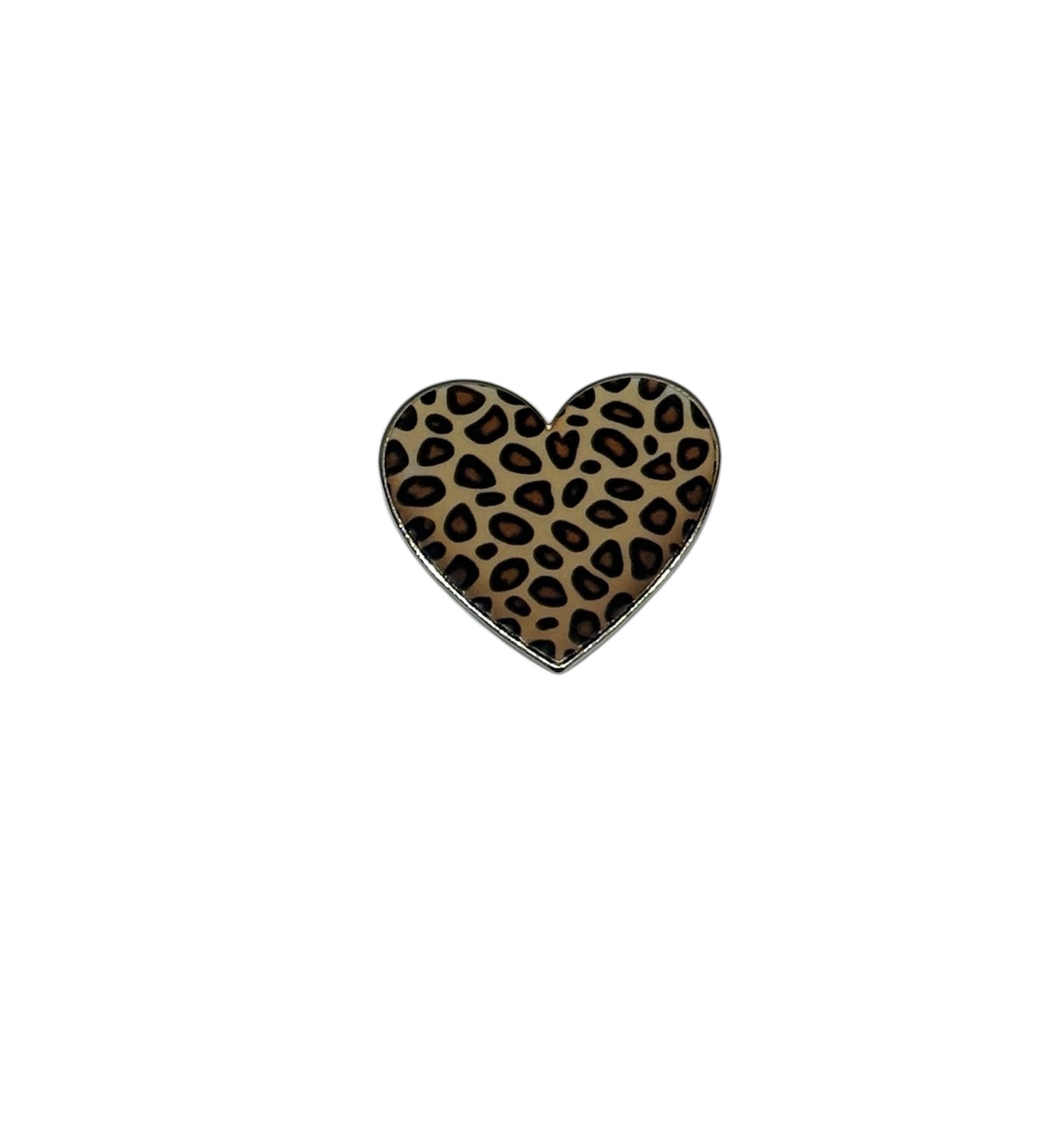 Leopard Heart Metal Sticker
