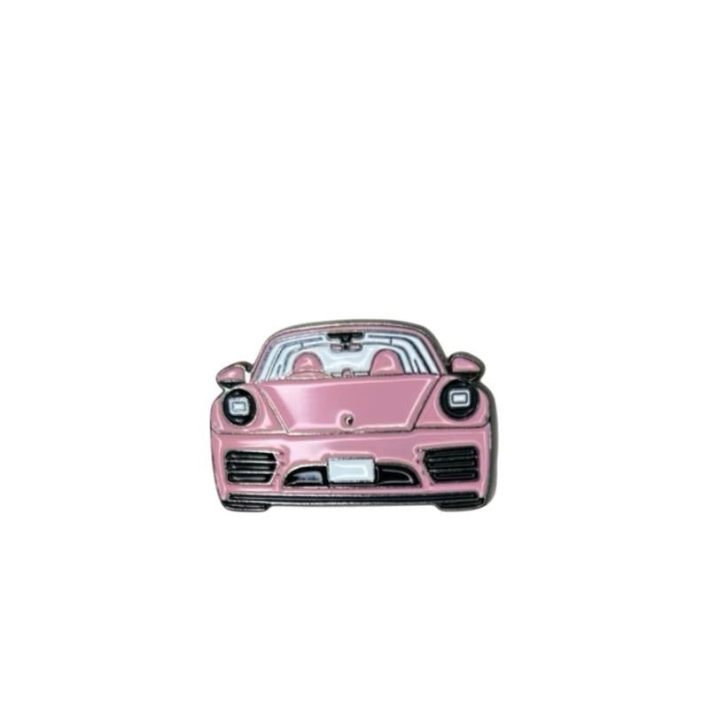 Pink Car Metal Sticker