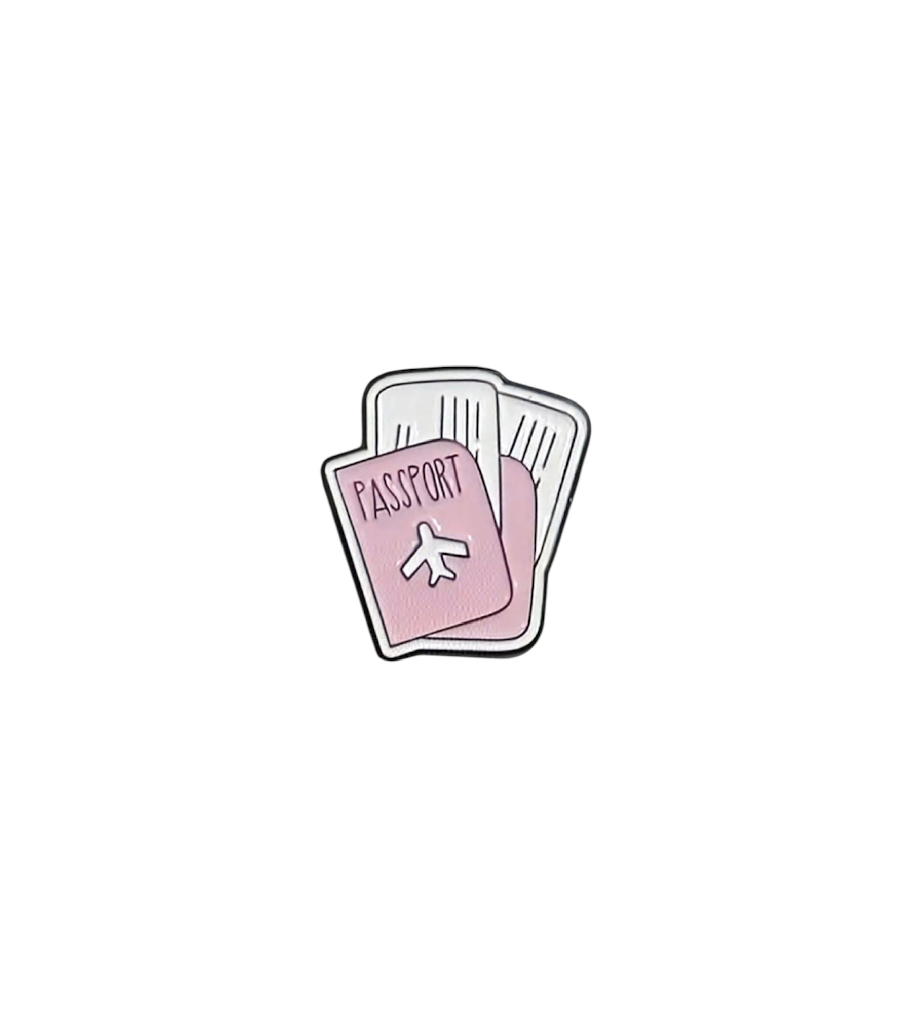 Pink Passport Metal Sticker