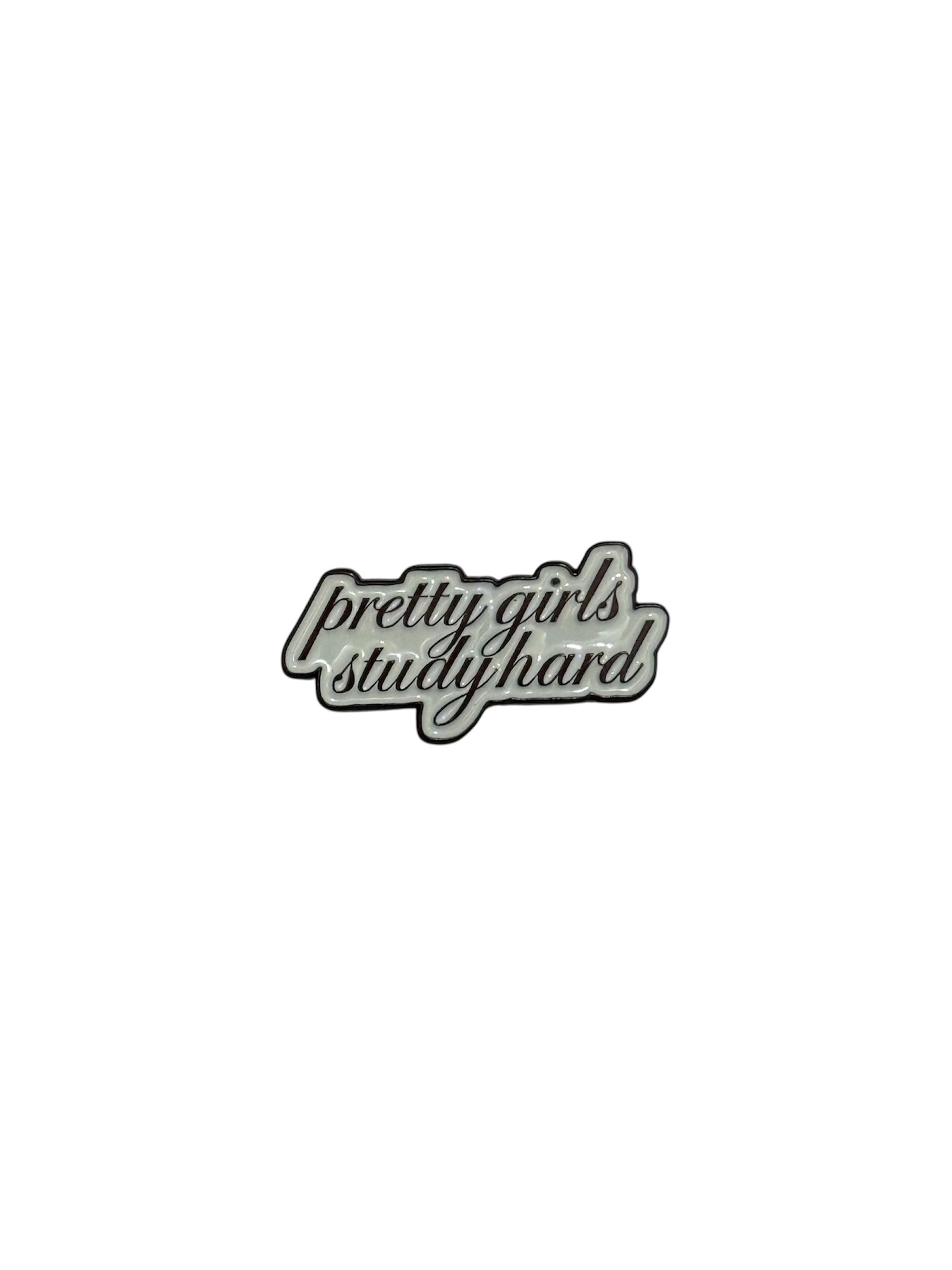 Pretty Girls Study Hard Metal Sticker