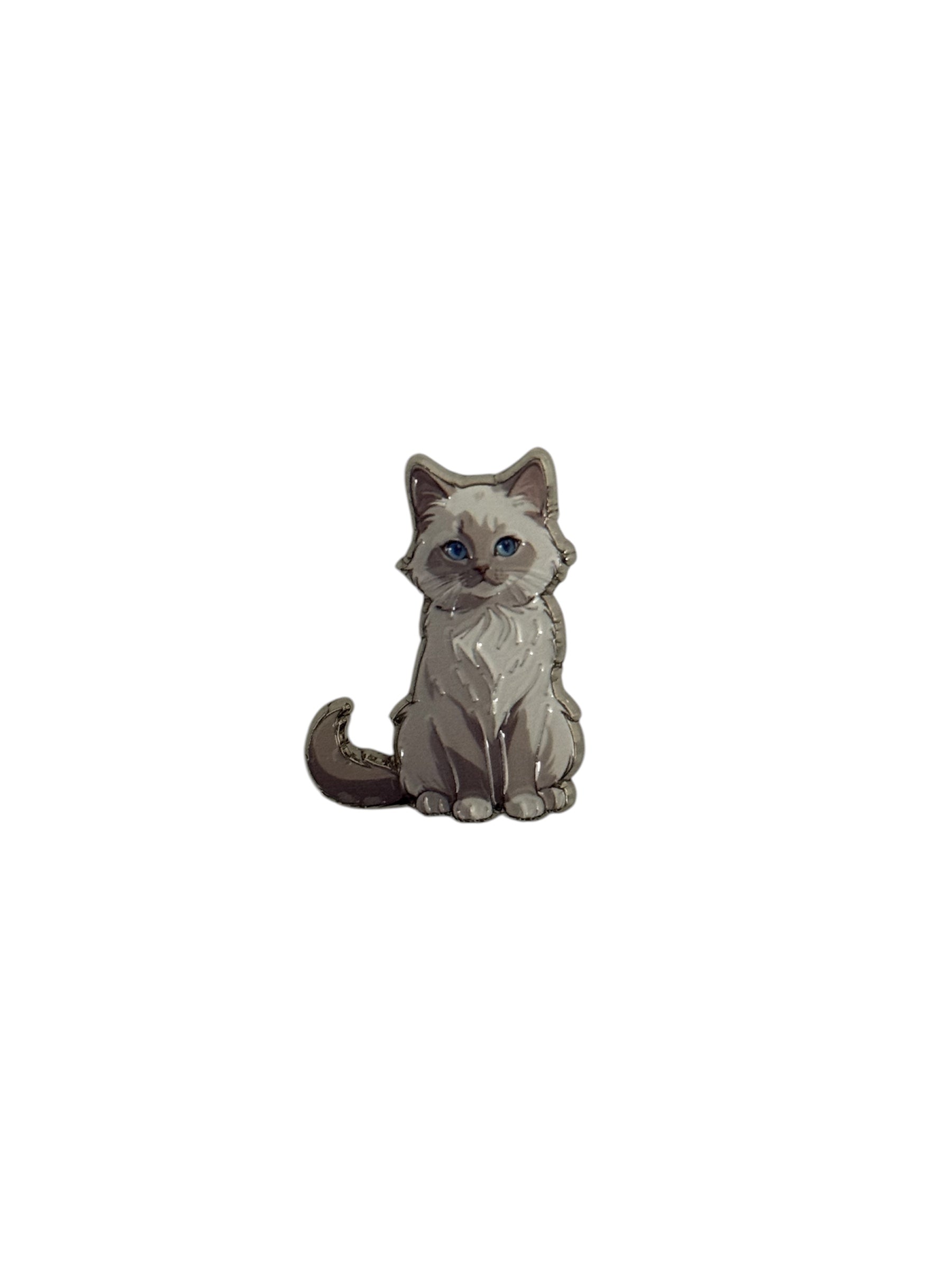 Grey Cat Metal Sticker