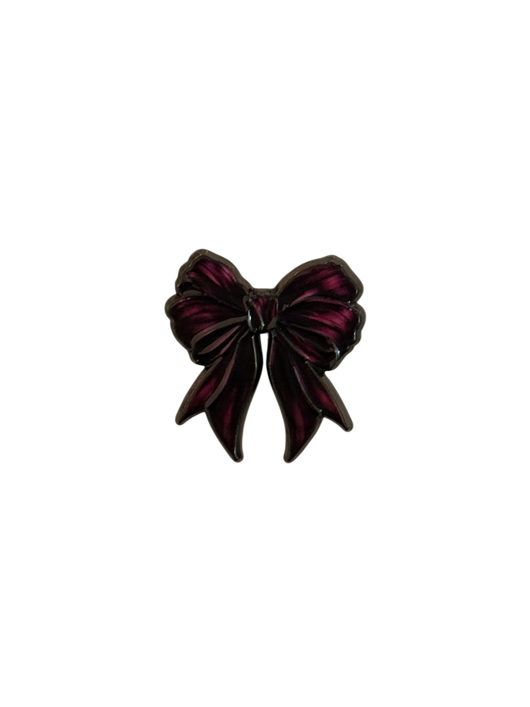 Purple / Burgundy Bow Metal Sticker